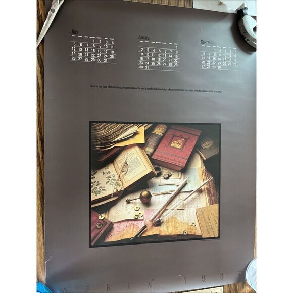 Vintage 1987 Historical Record Keeping in Pharmacy Pharmacist Poster Afrin Promo - Picture 1 of 11